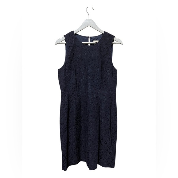 J. Crew Navy Lace Sheath Dress – Size 12 Petite - Picture 1 of 4